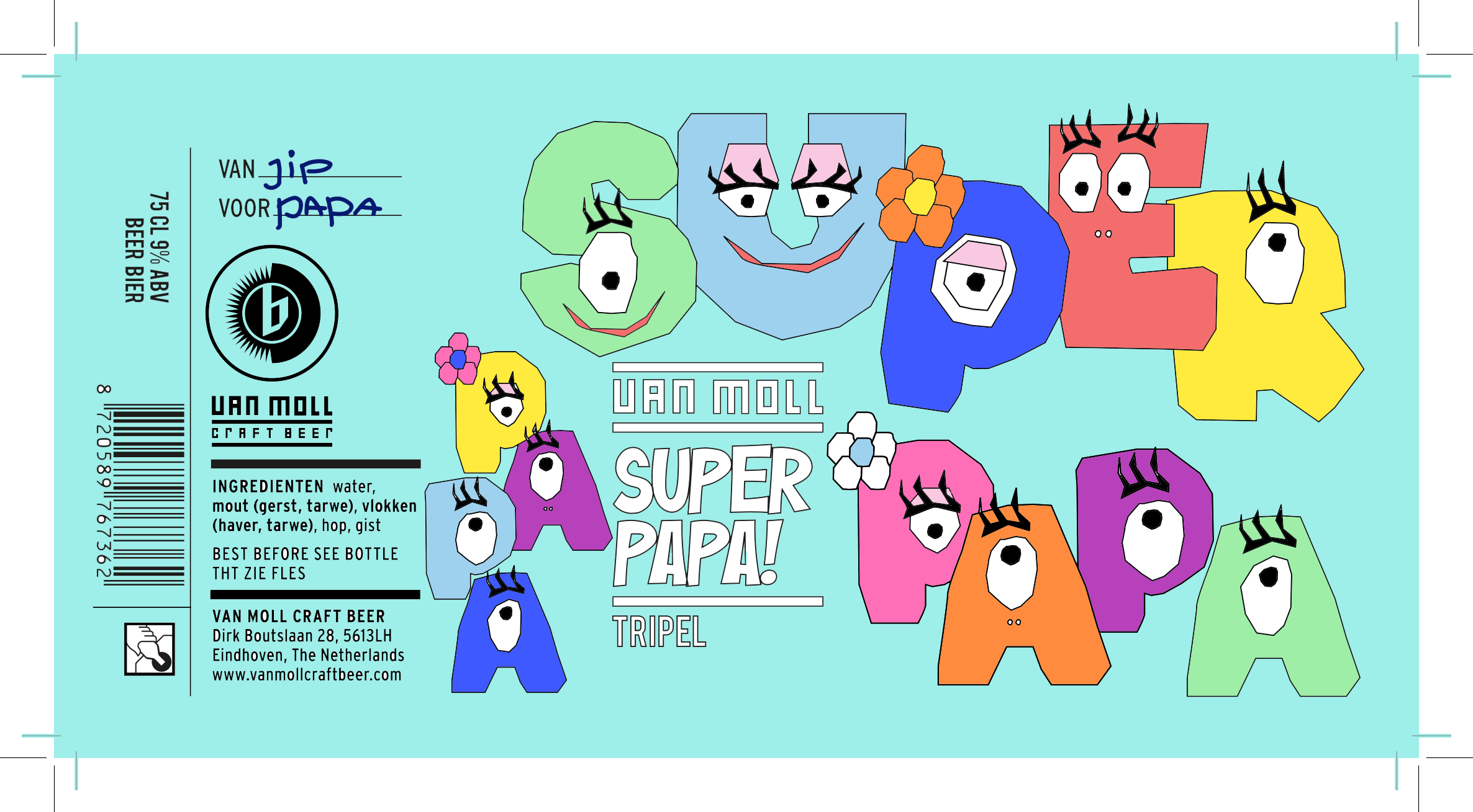 Inkleurbaar etiket Superpapa 2025